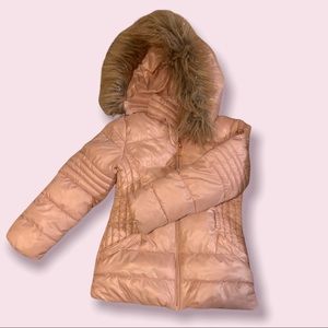 Adorable fur hood Michael Kors puffer winter coat with belt